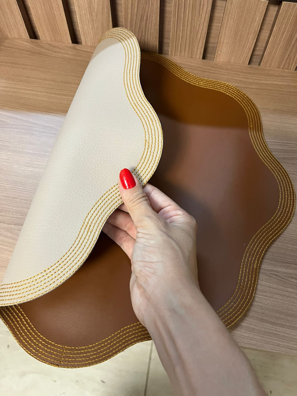 Jogo Americano Couro Impermeável Dupla Face