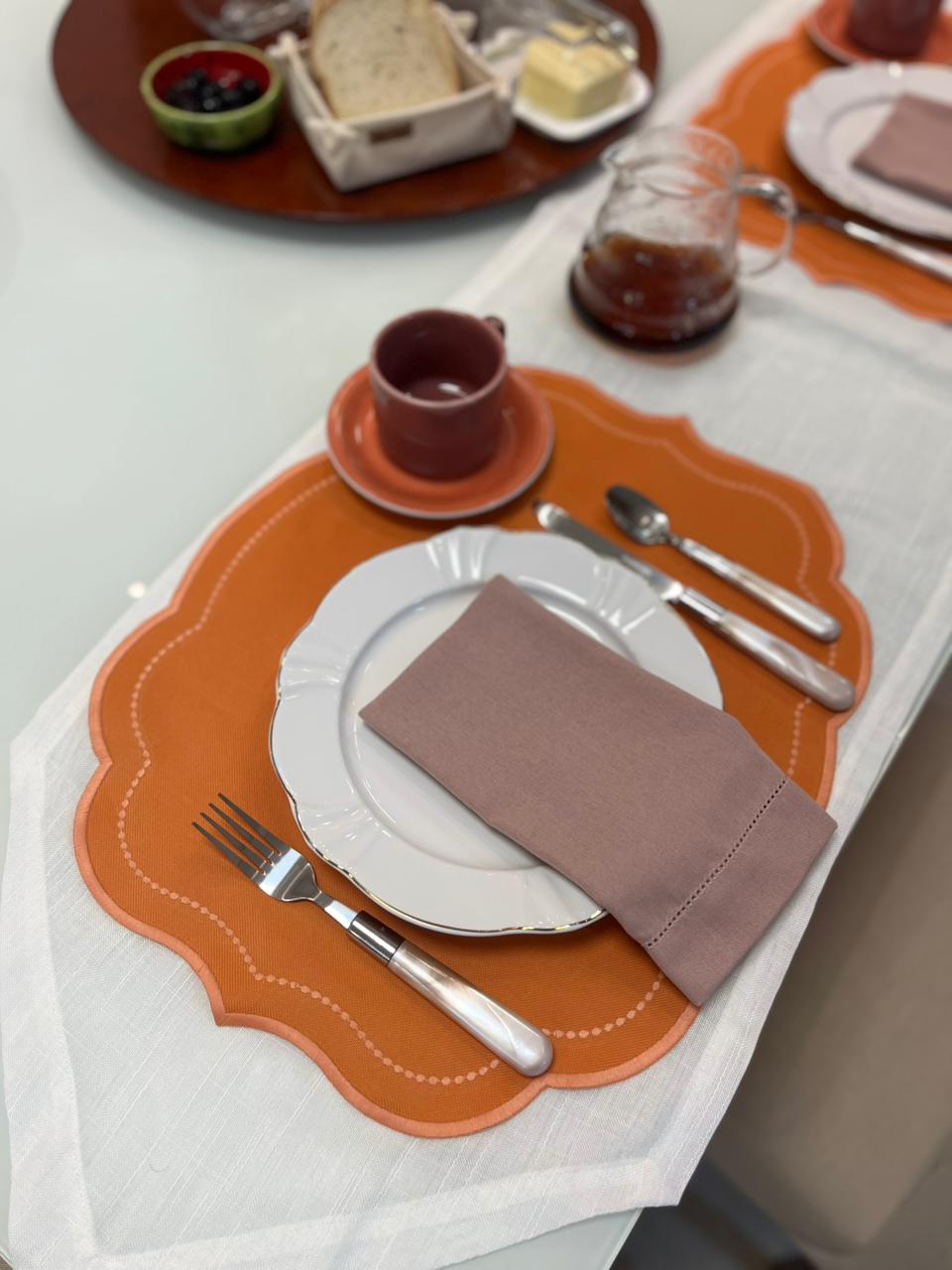 Jogo Americano Linho 1 Face - Laranja