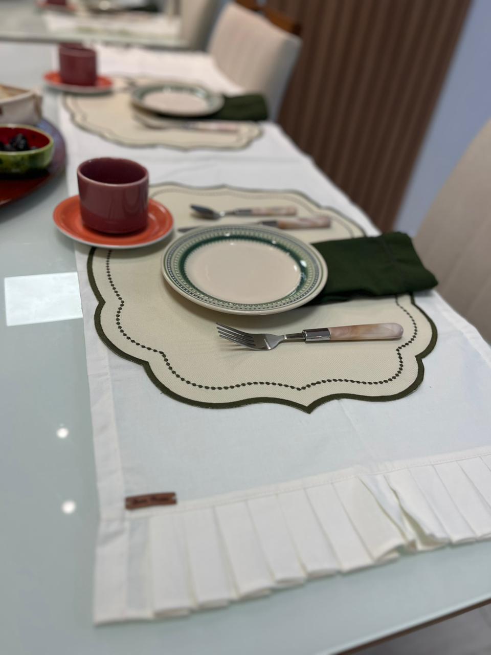 Trilho Plissado em Linho 1,40 x 40 - Cor Off