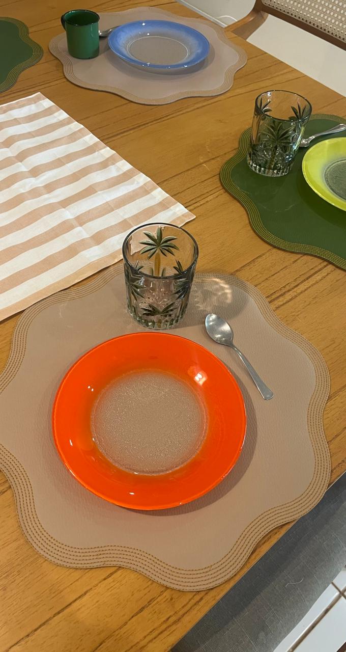 Jogo Americano Couro Impermeável Dupla Face