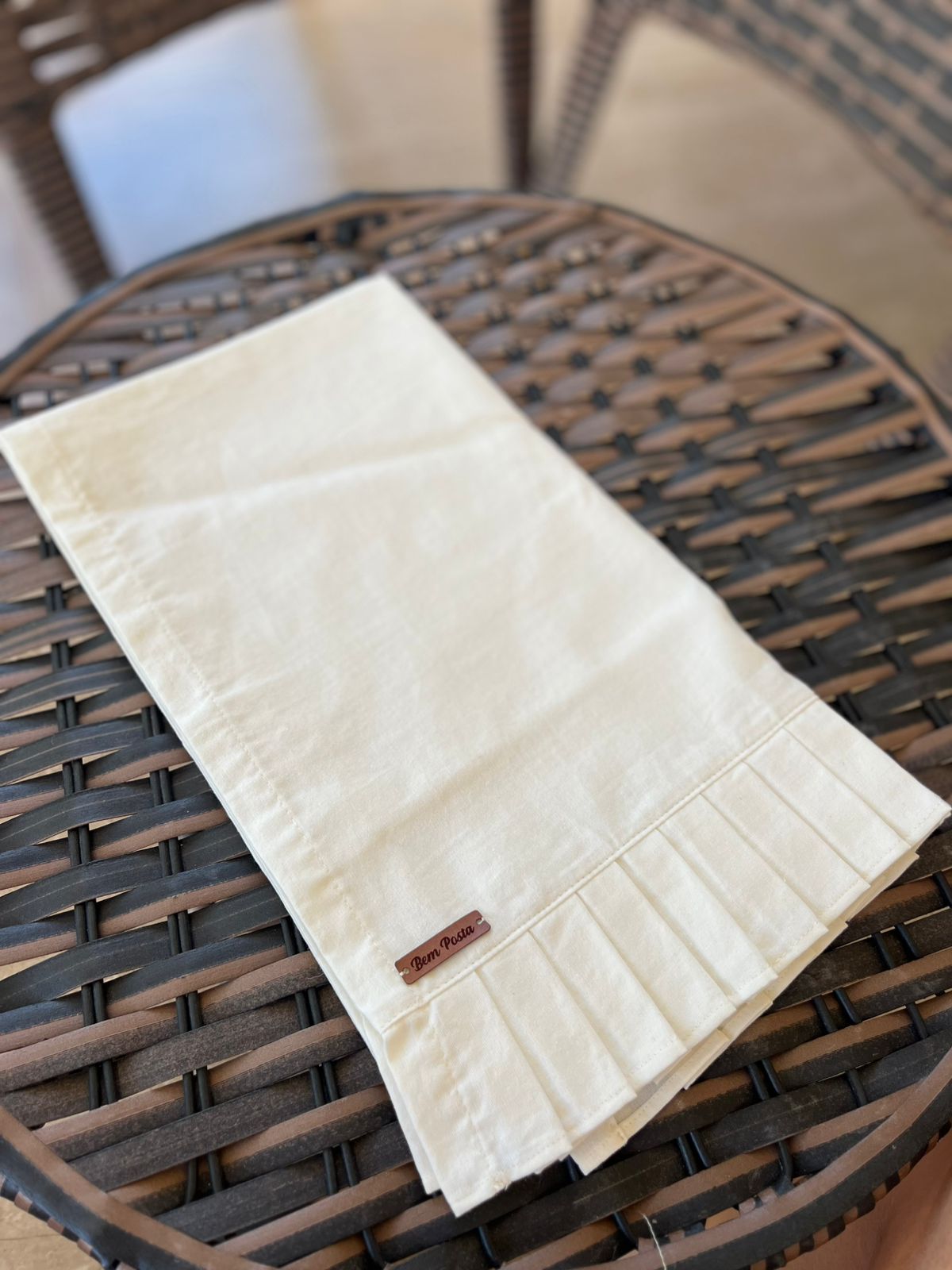 Trilho Plissado em Linho 1,40 x 40 - Cor Off