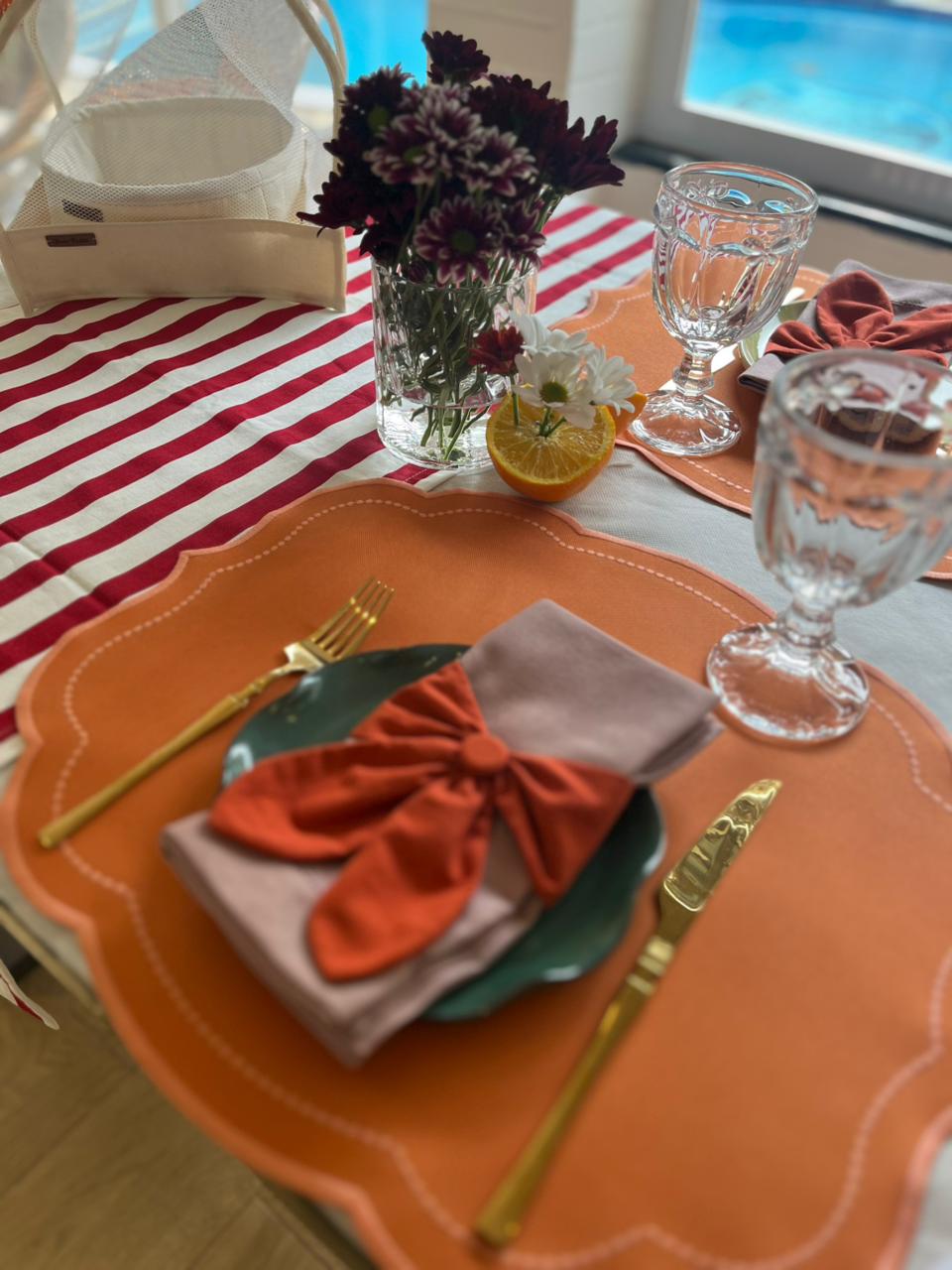 Jogo Americano Linho 1 Face - Laranja