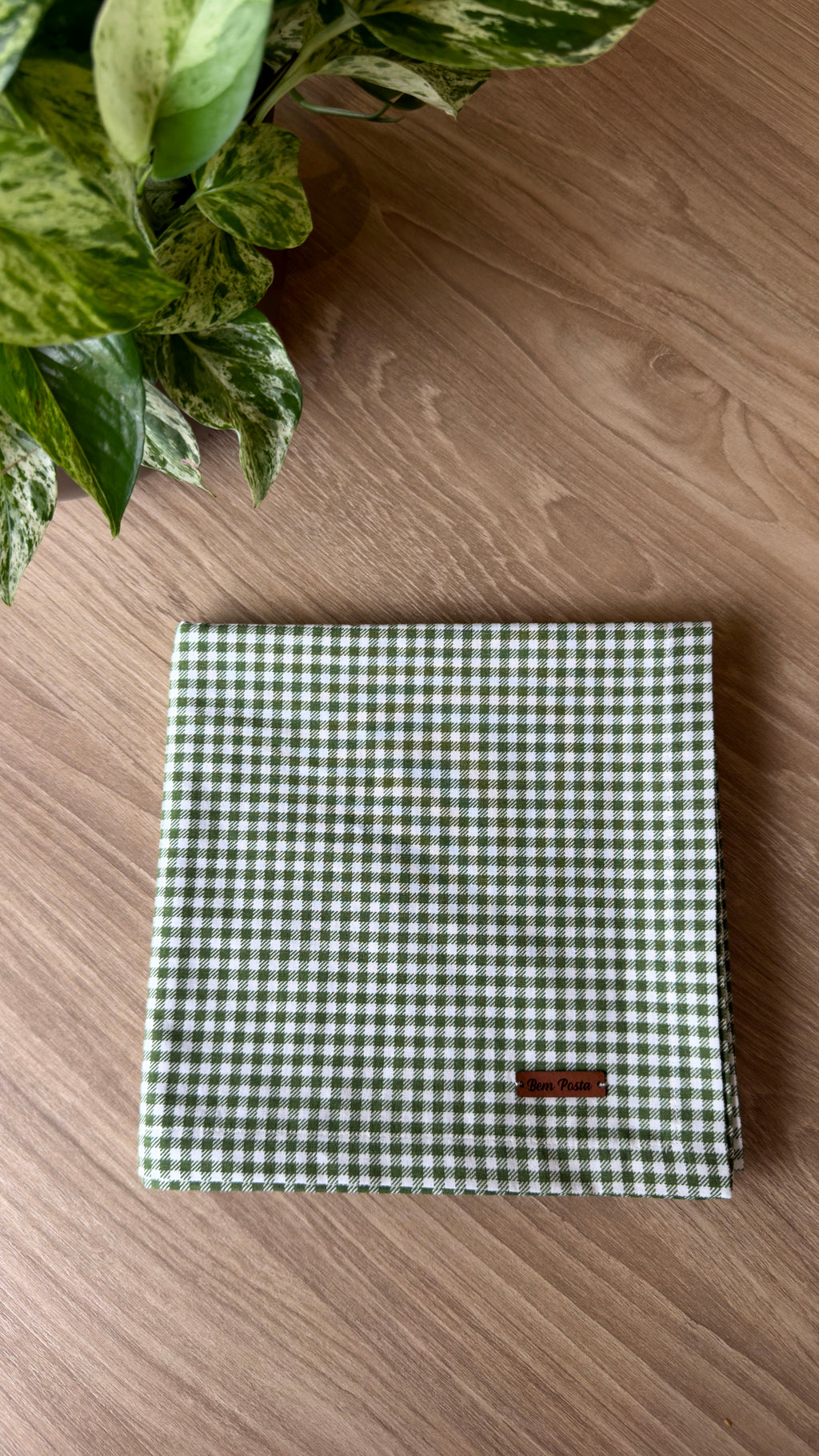 Toalha de Café 90x90 - Cor Verde Xadrez